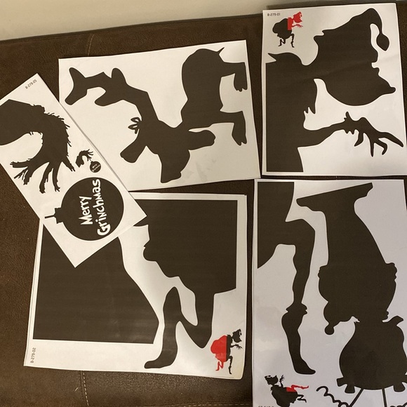 Merry Grinchmas vinyl window cling decal The Grinch Christmas black Large - Picture 3 of 5